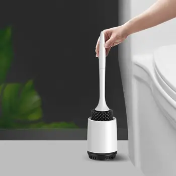 

Soft Toilet Brush High Holder Stand Guard Long Handle Bathroom Cleaning Tool closet bowl brushes #105