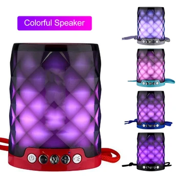 

TG-155 Mini Wireless Bluetooth Speaker\Subwoofer Portable Diamond Shape Colorful LED Light Loudspeaker Support TF Card