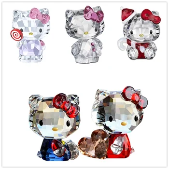 

Creative Cute Modern Crystal Statue Kitty Cat Ornaments Home Car Desk Decoration Accessories Helloo Kitty Ornaments Gift Ideas