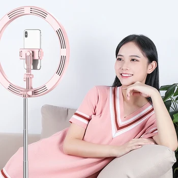 

Fill Light LED Ring Light Floor to Ceiling Folding Stand Ring Light for Live Broadcast, Makeup, Beauty