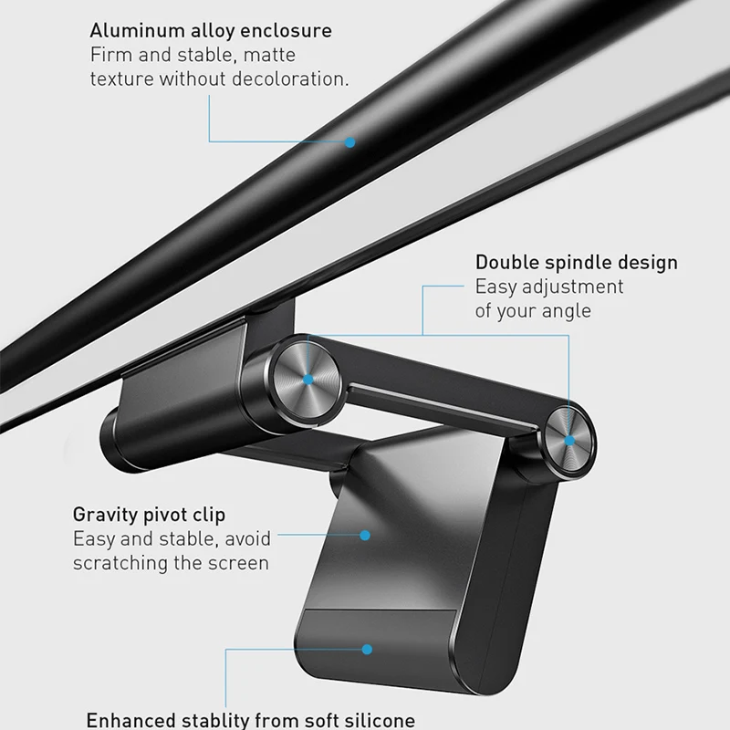 

Computer Desk Lamp LED Adjustable Reading Screen Hanging Light Lamp Eye Protection Lamp USB Rechargeable for Office Table Light