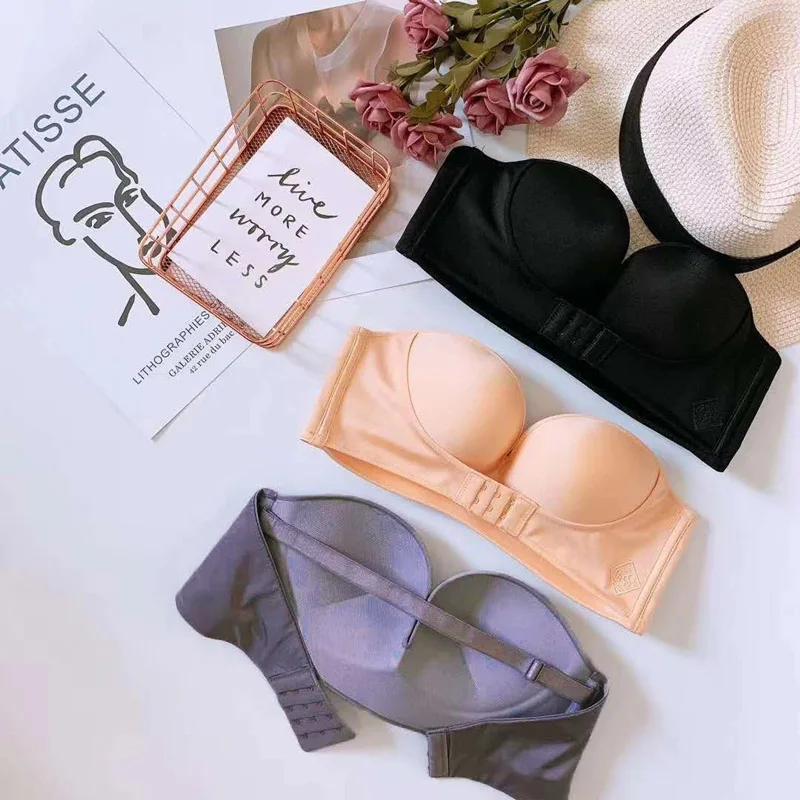 Front Closure Bras For Women Push Up Strapless Bra Seamless Brassiere Soft Underwear Female Sexy Invisible Lingerie Intimate 5