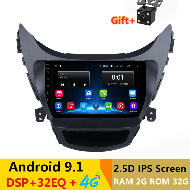 9 "2G Оперативная память 32G Встроенная память 2.5D ips экран Android автомобильный DVD видео плеер gps для Hyundai Elantra MD Avante I35 2012-2017 радио навигации