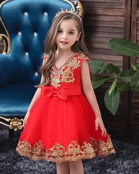 

Korean girls dress foreign trade princess wedding dress baby mesh irregular pettiskirt children age wash dress