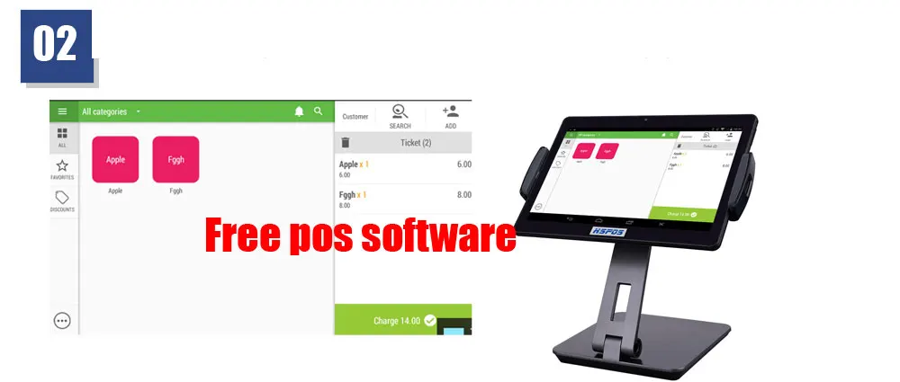 Планшет Pos сенсорный экран 10 дюймов с подставкой Pos кассовый аппарат набор со сканером 80 мм чековый принтер