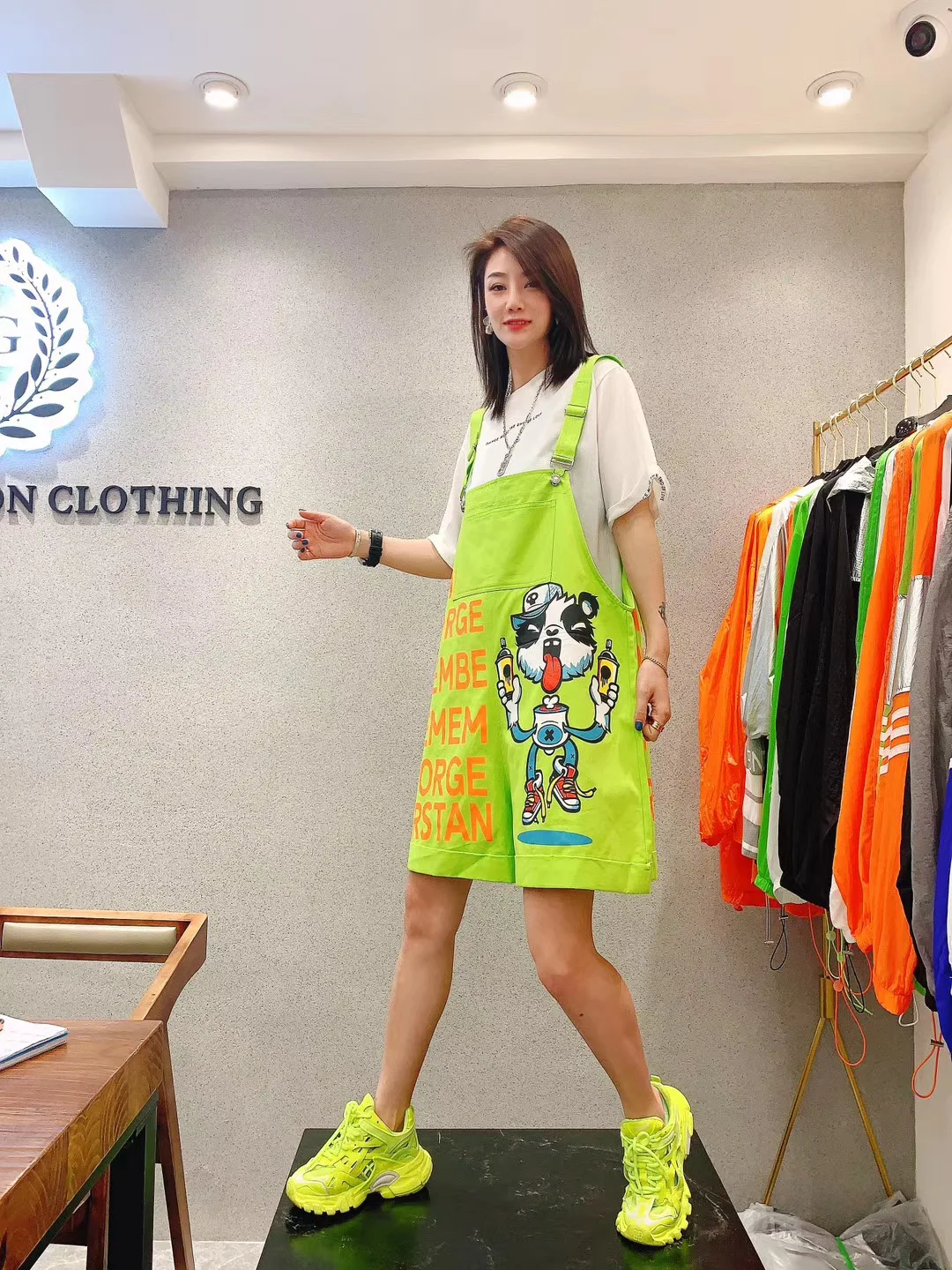 Summer shorts women new cartoon print hotpants oversized loose hip hop streetwear cotton short overalls letter booty shorts lady shorts