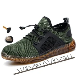 Chaussures de sécurité pour hommes, respirantes, avec bout en acier, Anti écrasement, Anti perforation, idéales pour le travail, collection été 