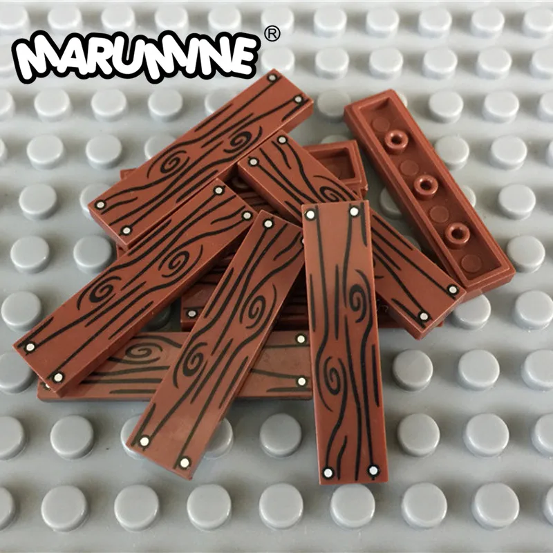 MARUMINE 1x4 плитка блоки пластин 100 шт. с изображением деревянного пола и МС