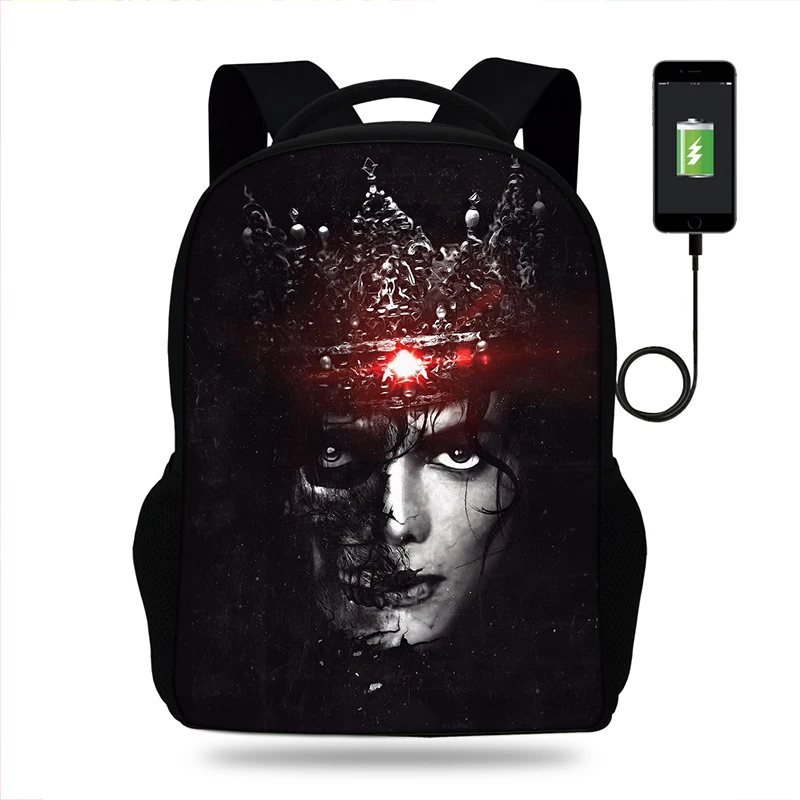 17inch High Quality Michael Jackson USB Charge School Bags Students School  Rucksack Boys Girls Backpack Gifts|Backpacks| - AliExpress