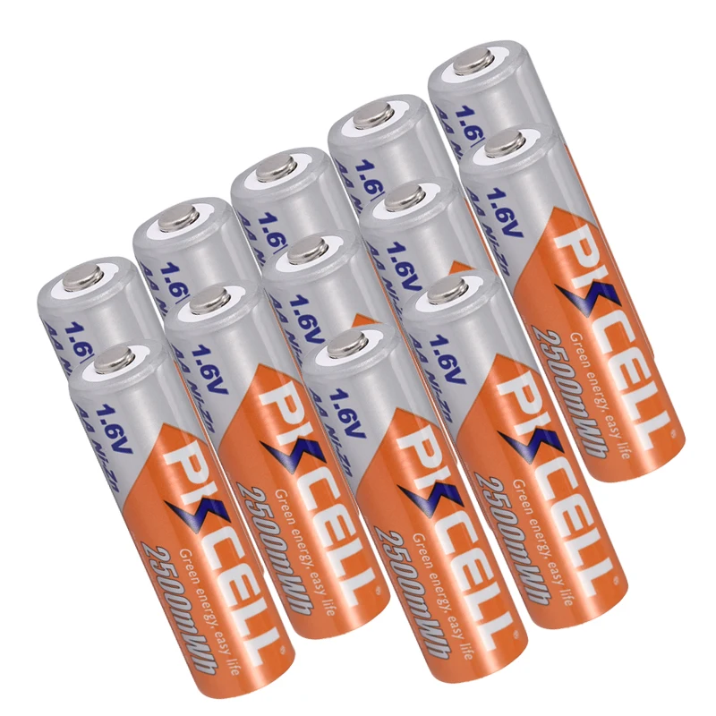 12Pcs PKCELL NIZN AA Rechargeable Battery aa ni-zn 2500mwh 1.6v NIZN Batteries For Digital cameras flash lights electric toy