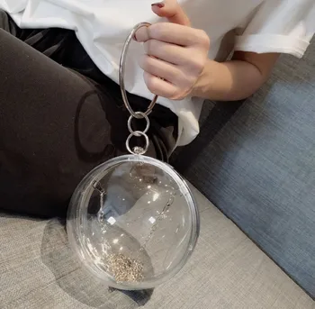 

15x15CM Transparent Round Bag Women Messenger Bags Cross Chain Bag Chic Western Style Shoulder Bag Chain Bag Handbag a5574