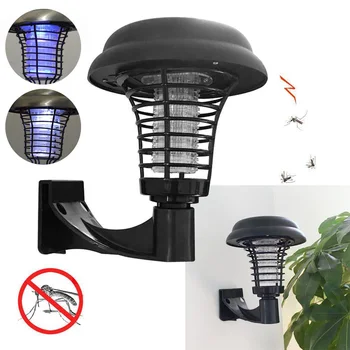 

UV LED Wall Light Lamp Anti Mosquito Pest Bug Zapper Insect Solar Powered Outdoor Yard Garden Mosquito Repellent Wall-Mount Lawn