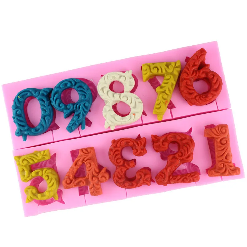 0-9 Numbers Birthday Digital Mold Lollipop Mould Number Shape Silicone Cake Mold Chocolate Mould Birthday Cake Tools1