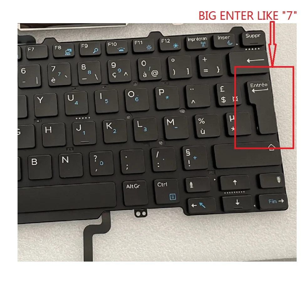 Azerty Francês Novo 0rjxhk para Dell Latitude 3340 3350 E3340 E5450 E5470 E7470 E7450 Substituir o Teclado do Portátil com Luz Retroiluminada - Imagem 5
