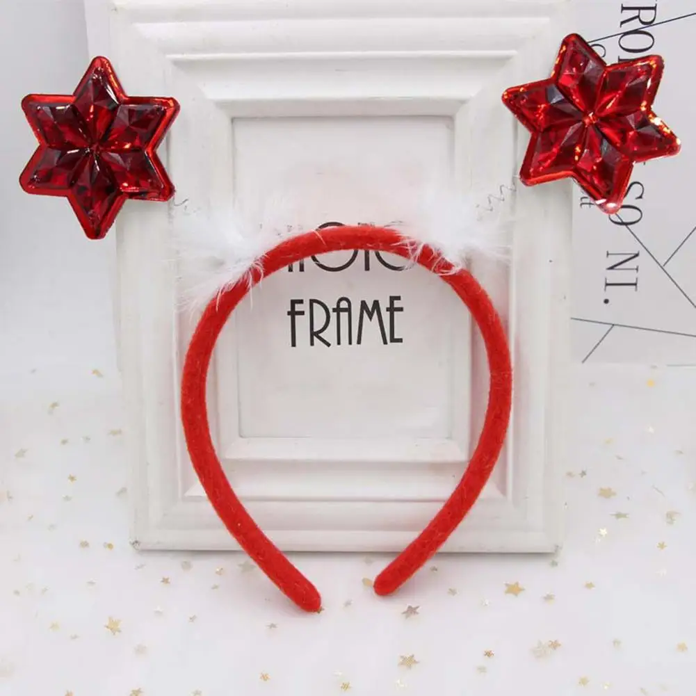 Рождественская повязка на голову Рождественская елка Санта Клаус обруч на голову со снежинками реквизит для косплея аксессуары для волос для рождественской вечеринки