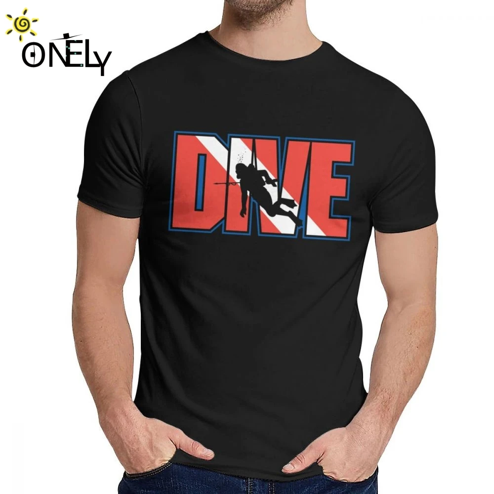 For Man T-shirt Scuba Flag Dive Deep Water Diver Master Comfortable 2019 Crewneck Cartoon Design T Shirt | Мужская одежда