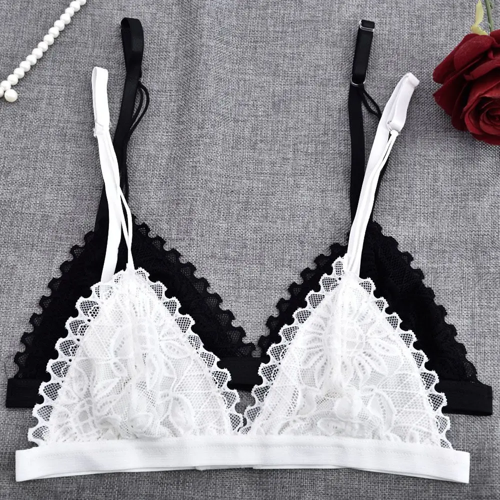 Sexy Bra Floral Lace Wire Bra Bustier Sheer Top Seamless Bralette Transparent Wireless Brassiere Lingerie Without Steel Circle women lingerie bra