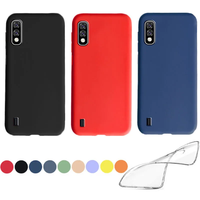 Funda suave para Samsung galaxy M01, cubierta de silicona transparente para samsung galaxy M01 core, rojo, azul, rosa, amarillo, M01