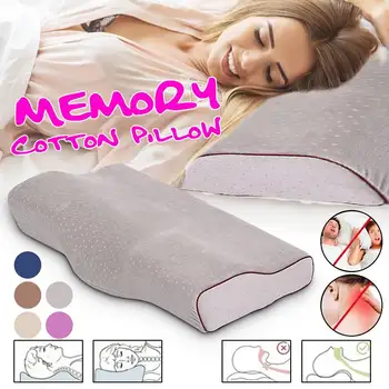 

Memory Foam Bed Orthopedic Pillow Neck Protection Slow Rebound Memory Pillow Butterfly Shap Health Cervical NeckSize 34x60x12cm