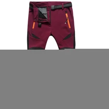 Зимние уличные походные быстросохнущие флисовые ветрозащитные спортивные женские лыжные брюки, зимние Утепленные походные теплые флисовые штаны для альпинизма и прогулок