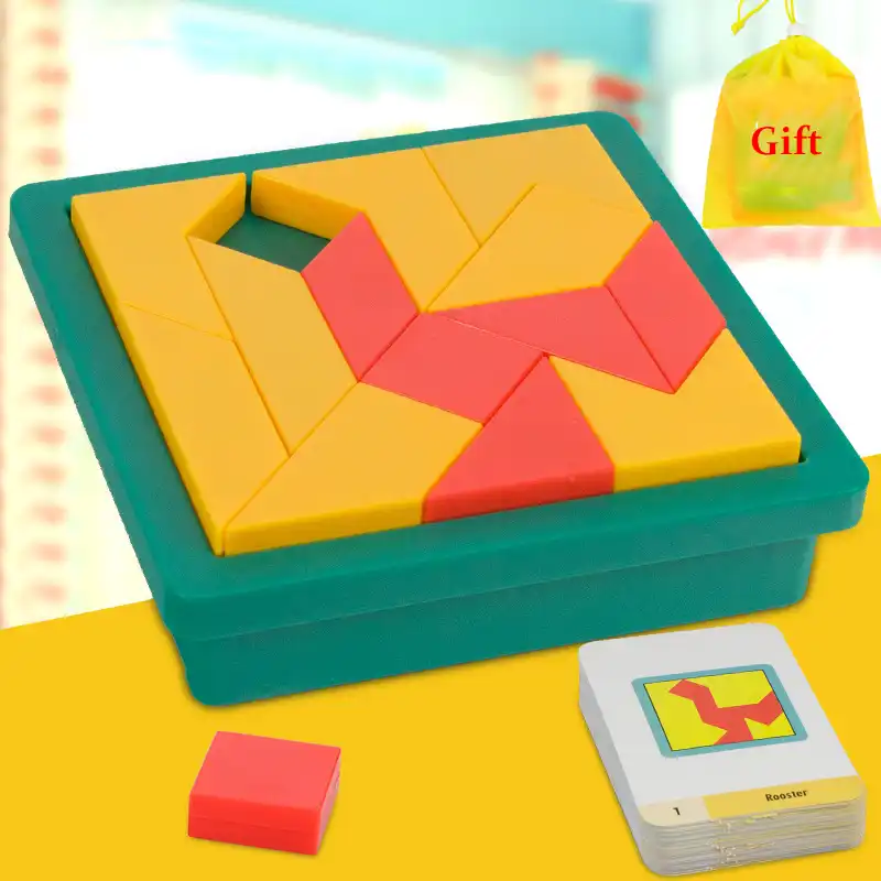 60 課題ニューキッズパズルジグソーパズル広場幾何タングラム思考の訓練ゲーム子供の学習教育パズルのおもちゃ パズル Aliexpress