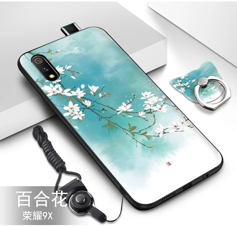 Huawei honor 9x case silicone 3D Relief painting cartoon soft TPU luxury phone for huawei cover fundas | Мобильные телефоны и