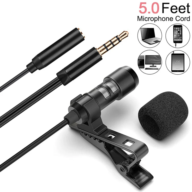 Конденсаторный мини-микрофон 3 5 мм USB петличный микрофон с зажимом