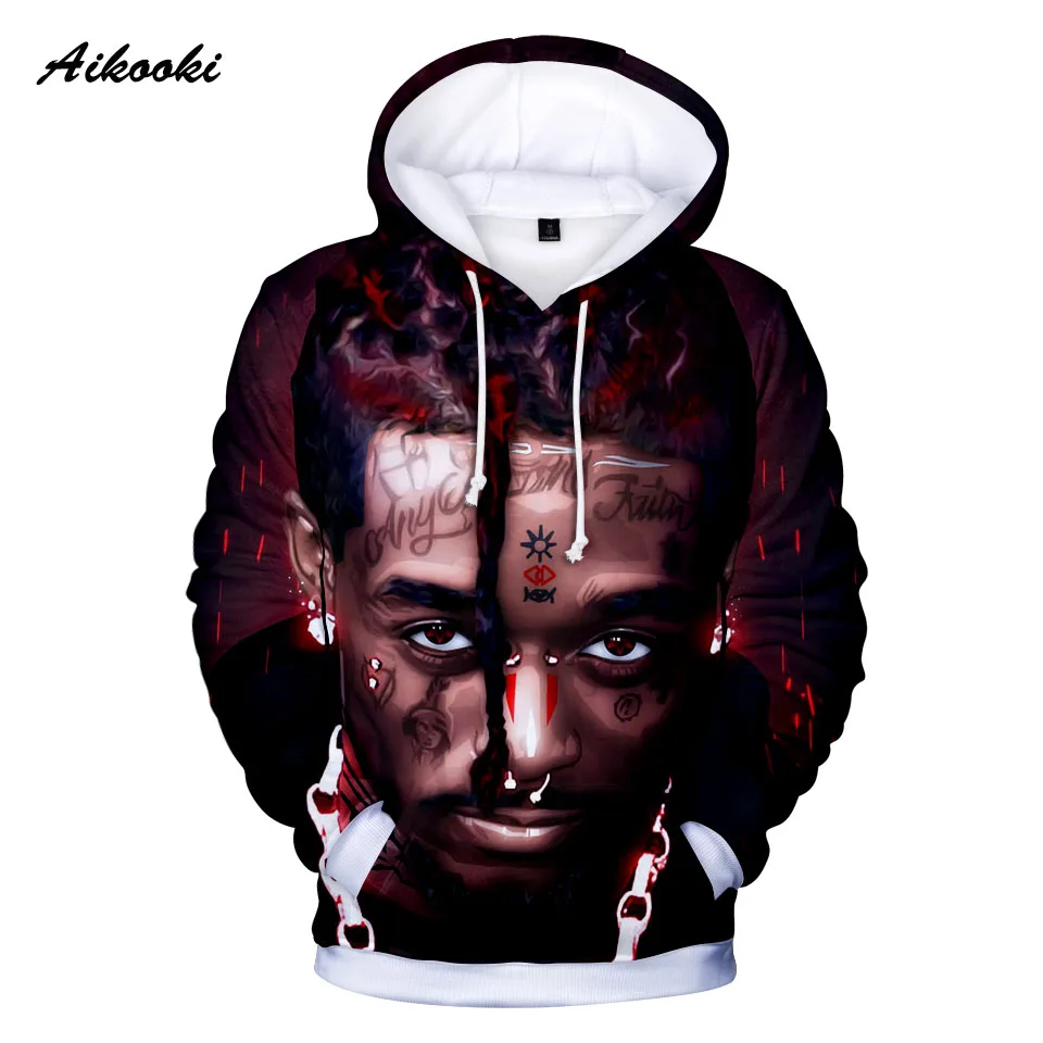 Мужские толстовки Aikooki с 3D принтом раппер Lil Uzi Vert зимняя модная Мужская/Женская