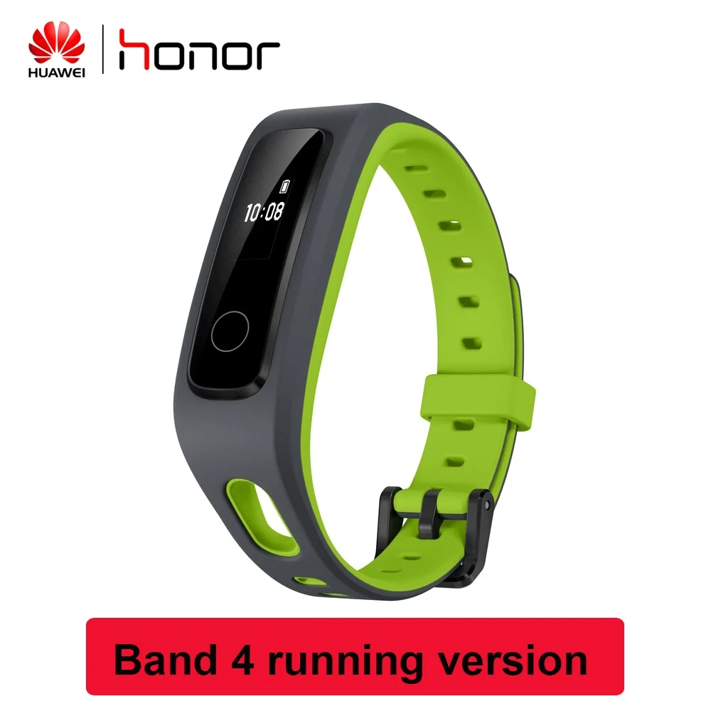 Huawei Honor Band 4 Band 5 умный Браслет Globle Версия 50m водонепроницаемый фитнес-трекер монитор сердечного ритма во время сна Smart Wirstband - Цвет: green band4 running