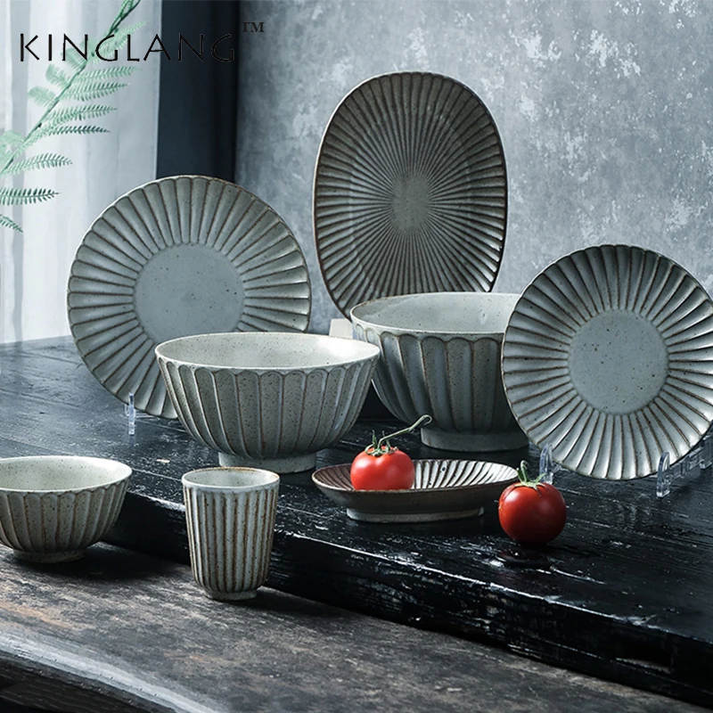 KINGLANG 1/2/4 человек Керамика Комплектная посуда фарфоровая посуда ручной работы набор для домашней столовой Применение