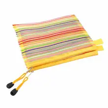 10 шт. полосатая Ручка для сумки A5 папка для бумаги с желтым w ремешком