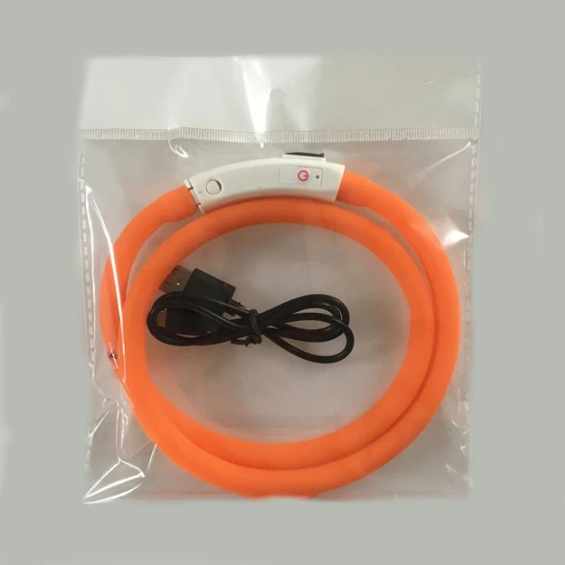 Usb зарядка ошейник для собак перезаряжаемая Светодиодная трубка мигающие ошейники для собак в ночное время светящийся ошейник для котят и щенков