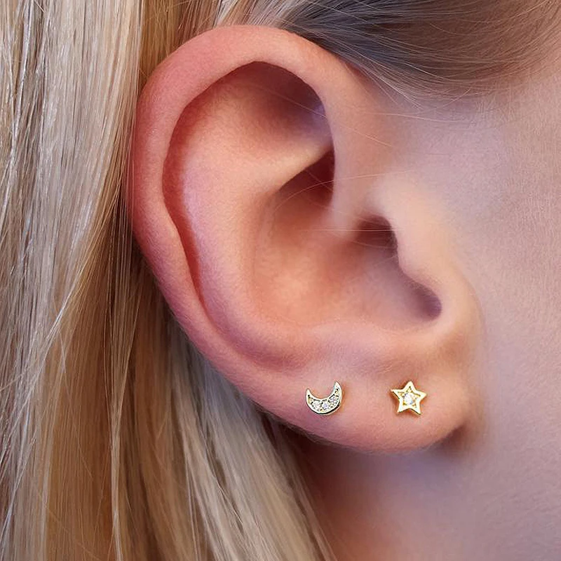 Женские серьги гвоздики в минималистическом стиле с фианитом|studs for women|earrings studshaped