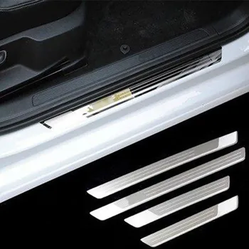 

Free shipping 4pcs/lot Slim Door Sill Scuff Plates pedal car stickers car styling FOR 2014 2015 2016 Volkswagen VW Golf 7 6