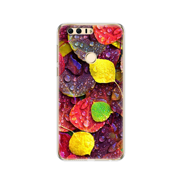 phone case for huawei honor 8 soft tpu silicon back cover 360 full protective printing clear coque