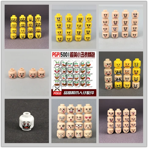 Распродажа кубики MOC Figure Face для мальчиков и девочек развивающие строительные