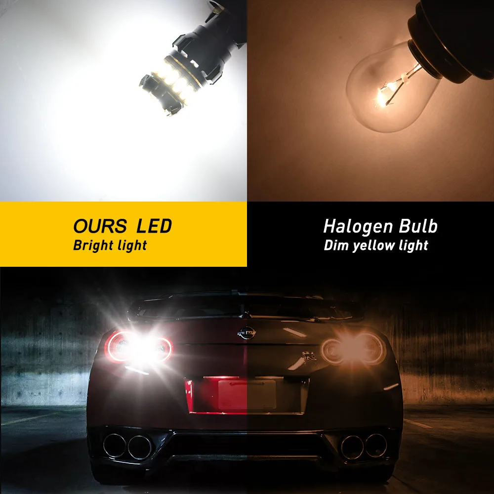 2x P21W светодиодных фар для авто 1156 T20 P21/5 Вт 1157 7443 3157 Led Canbus обратный светильник для VW Passat B6 peugeot 206 Ford Mondeo MK4 фокус Mk2