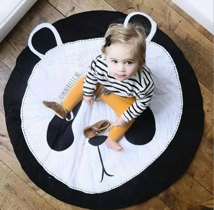 Panda Круглый игровой коврик, Мультяшные животные, коврики для детей, Декор, фото реквизит, коврик для ребенка, ползающее одеяло, ковер, коврики для детской комнаты, декор для детской комнаты - Цвет: Panda