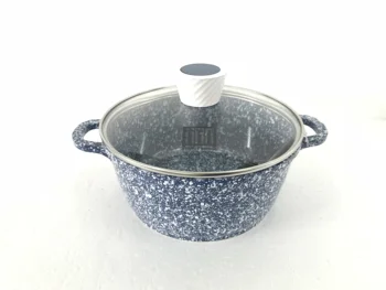 

Baizheng news ceramic coating pot durable no somke healthy soup pot high-capacity glass cover double handle pan