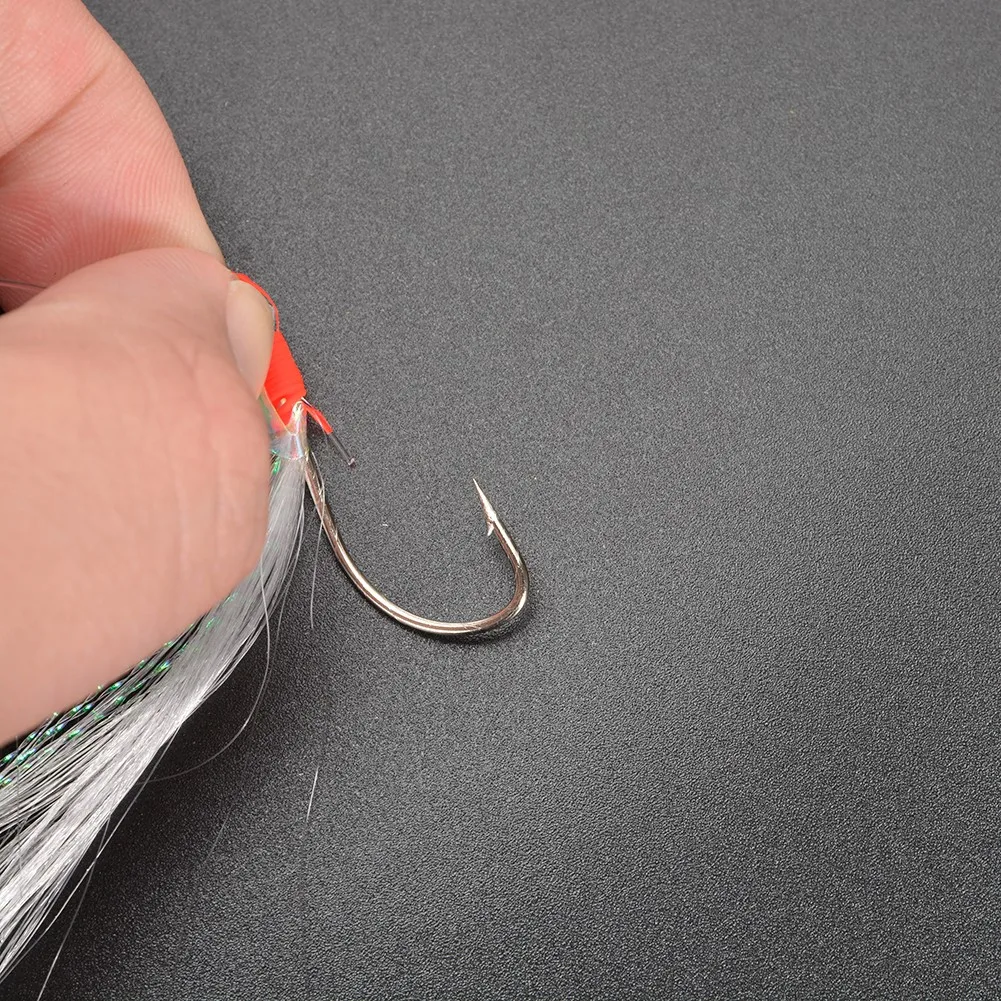 

5pcs/Pack Sabiki Soft Fishing Lure Rigs Bait Jigs Lure Feather Lure Herring BaitSilver Bionic Fish Skin Shrimp Skin Crystal Fish