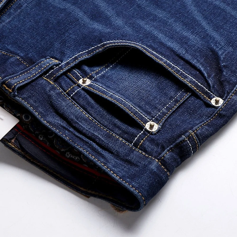Jeans Casual Mens Classic Cotton Jeans Stretch Male Business Denim Pants Slim Fit Brand Overalls for Men Size 38 40 42 men jeans,mens jeans,jeans trousers,denim trousers,business jeans,mens casual trousers