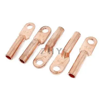 

5 Pcs 25mm2 Cable Lug Terminal Connector Copper Tone for 8mm 5/16" Dia Bolt