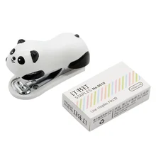 

Mini Stapler Cartoon Panda Office School Supplies Staionery Paper Binding Binder Book Kids Stapling Machine Kawaii Stationery