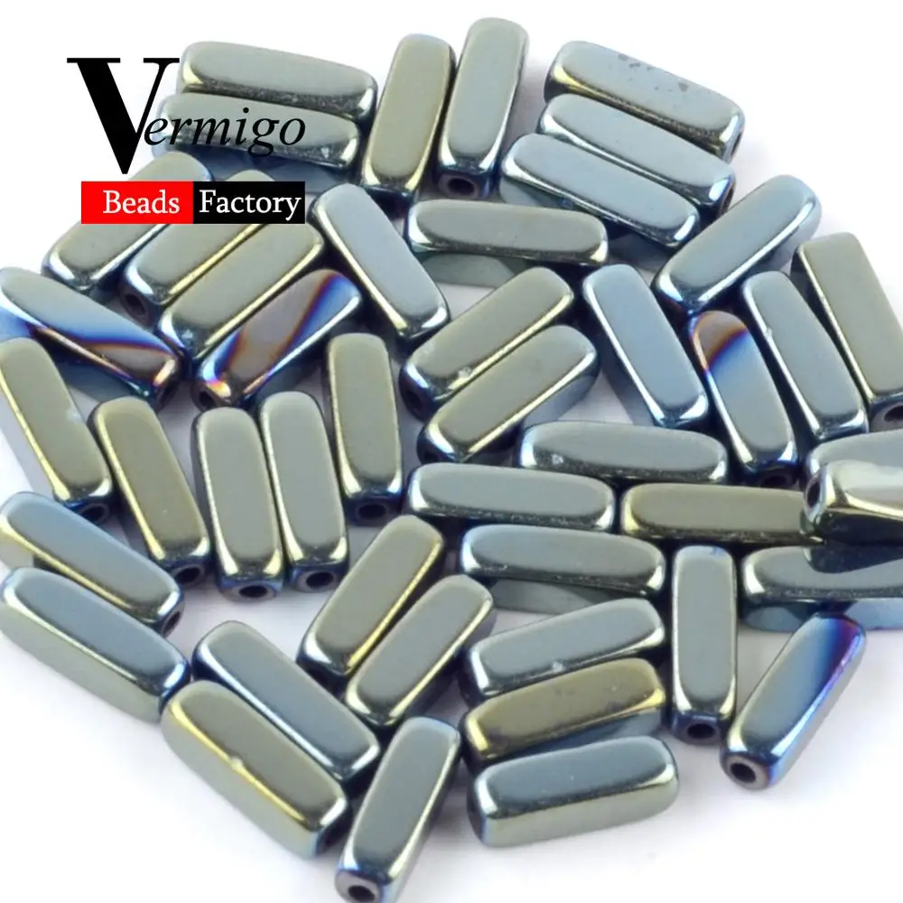 Небольшие Бусины Из Натурального Гематита зеленого цвета в форме кубовидной