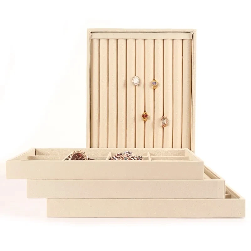 Flannel Ring Necklace Storage Box Bracelet Earrings Jewelry Box Display Jewelry Stand Jewelry Tray Display Stand
