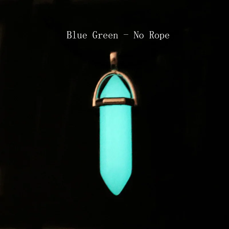 no rope green blue Геометрическая форма, натуральный кристалл, светящаяся подвеска, ожерелье, Шарм для мужчин и женщин, светящаяся подвеска, вечерние ювелирные изделия - Окраска металла: no rope green blue