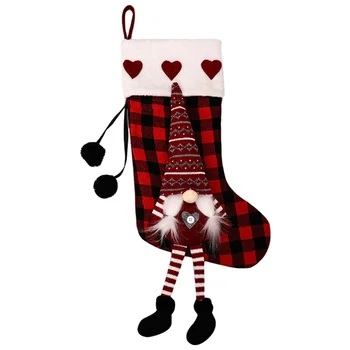 

1pc Christmas Themed Sock Shaped Decor Unique Creative Sock Shaped Decor Stocking Pendant for Festival Decoration