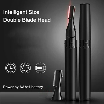 

Electric Eyebrow Trimmer Women Double-head Baby Haircut Eyebrow Trimming Armpit Hair Removal Shaving Instrument Washable Battery