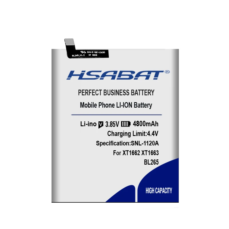 Аккумулятор HSABAT 4800 мАч для lenovo XT1662 MOTO M XT1662 XT1663 BL265
