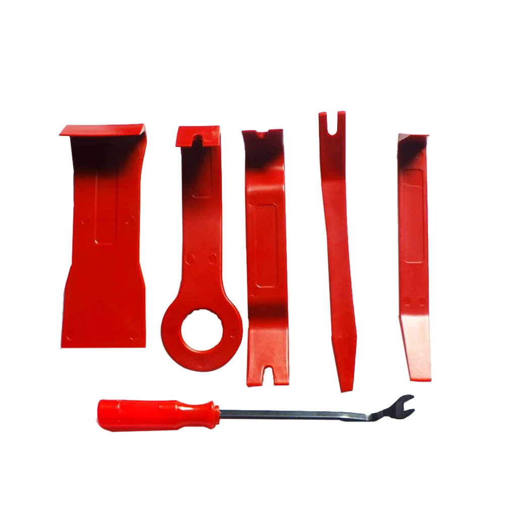 DIY 6Pcs Car Door Dash Audio Radio Removal Tool Panel Trim Install Open Pry Kit Set Plastic Car Repair Tools